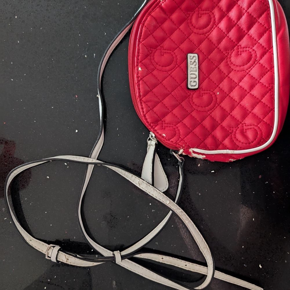 GUESS Red Quilted Crossbody Bag